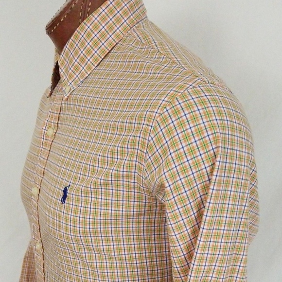 Polo Ralph Lauren Men's Orange Plaid L/S Casual L - Picture 4 of 7